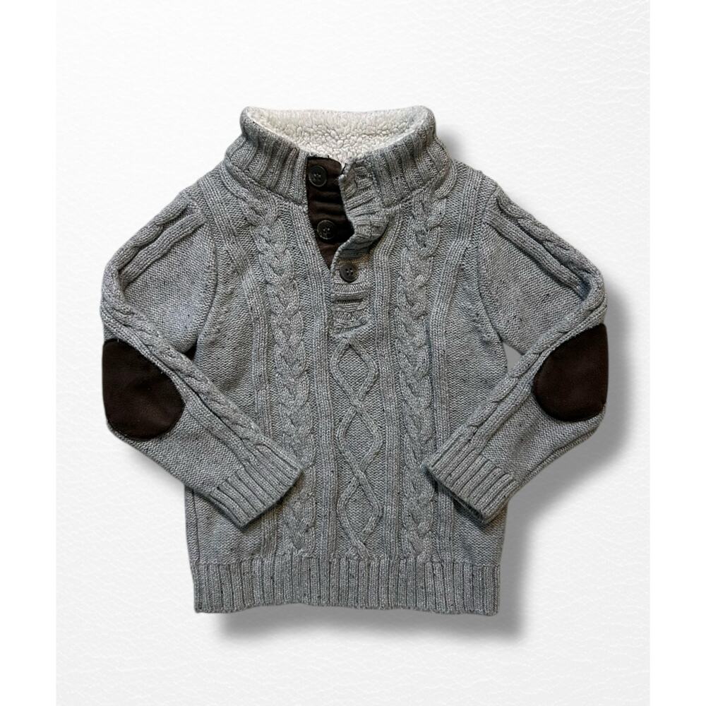 Mini Rebel Cable Knit Fisherman Sweater, Size 24-36 Months